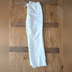 Kim Rogers White Linen Lined Pants Size 8 petite